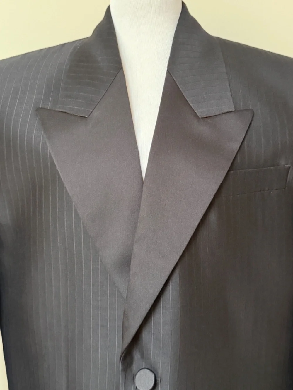 Saint Laurent YSL Runway Oversized Stripe Wool Tuxedo Blazer Jacket